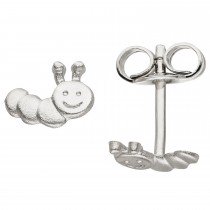 Kinder Ohrstecker Raupe 925er Sterlingsilber mattiert Ohrringe