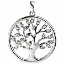 Anhänger Baum Lebensbaum 925 Sterlingsilber 21 Zirkonia