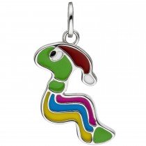Anhänger Kinder Wurm bunt 925 Sterling Silber