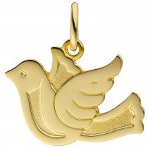 Anhänger Taube Friedenstaube 333 Gelbgold teil matt