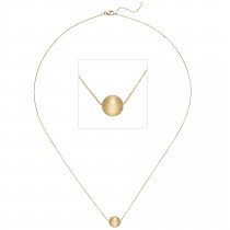 Collier Kette mit Anhänger Kugel 750 Gelbgold matt 45cm