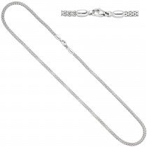 Halskette Popcorn Kette 750 Weißgold 46cm Karabiner