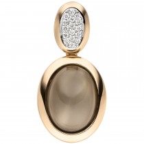 Anhänger 585 Rotgold 1 Mondstein Cabochon 16 Diamanten Brillanten