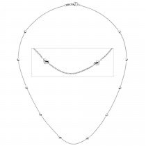 Collier Herz Herzen 585 Weißgold 45cm