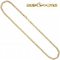 Halskette Kette 585 Gelbgold teil matt 50cm Karabiner
