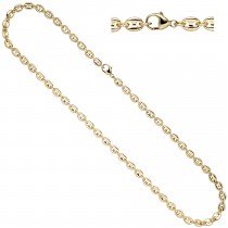 Halskette Kaffeebohnen Kette 585 Gelbgold 50cm