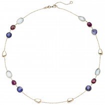 Collier 585 Gelbgold 12 Turmaline 45cm