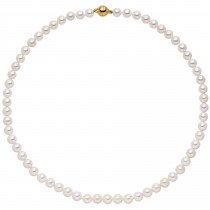 Kette mit Akoya Perlen und 925 Silber vergoldet 43cm