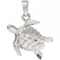 Anhänger Schildkröte 925 Sterlingsilber teil matt