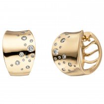Creolen 585 Gelbgold 34 Diamanten Brillanten Ohrringe Goldcreolen
