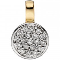 Anhänger 585 Gelbgold bicolor 19 Diamanten Brillanten