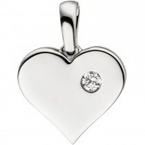 Anhänger Herz 585 Weißgold 1 Diamant Brillant