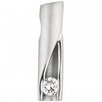 Anhänger 950 Platin teil matt 1 Diamant Brillant 0,11ct.