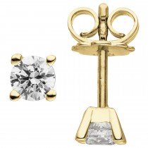 Ohrstecker 585 Gelbgold 2 Diamanten Brillanten 0,74ct. Ohrringe