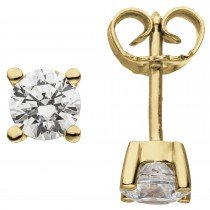 Ohrstecker 585 Gelbgold 2 Diamanten Brillanten 1,00ct. Ohrringe