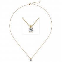 Collier Kette mit Anhänger 585 Gelbgold 1 Diamant Brillant 1,0ct. 45cm