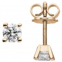 Ohrstecker 585 Rotgold 2 Diamanten Brillanten 0,50ct. Ohrringe
