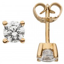 Ohrstecker 585 Rotgold 2 Diamanten Brillanten 1,00ct. Ohrringe