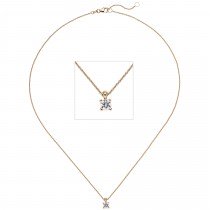 Collier Kette mit Anhänger 585 Rotgold 1 Diamant Brillant 0,50ct. 45cm