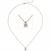 Collier Kette mit Anhänger 585 Rotgold 1 Diamant Brillant 1,0ct. 45cm