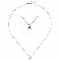 Collier Kette mit Anhänger 585 Weißgold 1 Diamant Brillant 0,15ct. 45cm