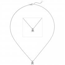 Collier Kette mit Anhänger 585 Weißgold 1 Diamant Brillant 1,0ct. 45cm