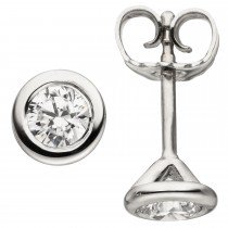Ohrstecker rund 585 Weißgold 2 Diamanten Brillanten 0,74ct. Ohrringe