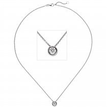 Colllier Kette mit Anhänger 585 Weißgold 1 Diamant Brillant 0,7 ct. 45cm