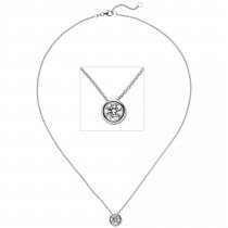Colllier Kette mit Anhänger 585 Weißgold 1 Diamant Brillant 1,0 ct. 45cm