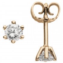 Ohrstecker 585 Rotgold 2 Diamanten Brillanten 0,74ct. Ohrringe