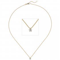 Collier Kette mit Anhänger 585 Gelbgold 1 Diamant Brillant 0,15ct. 45cm