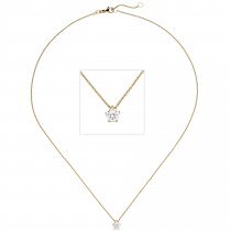 Collier Kette mit Anhänger 585 Gelbgold 1 Diamant Brillant 0,50ct. 45cm
