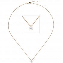Collier Kette mit Anhänger 585 Rotgold 1 Diamant Brillant 0,50ct. 45cm