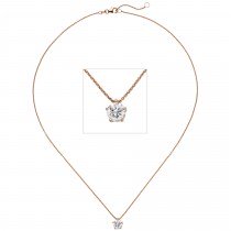 Collier Kette mit Anhänger 585 Rotgold 1 Diamant Brillant 1,0ct. 45cm