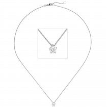 Collier Kette mit Anhänger 585 Weißgold 1 Diamant Brillant 0,50ct. 45cm