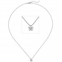 Collier Kette mit Anhänger 585 Weißgold 1 Diamant Brillant 1,0ct. 45cm