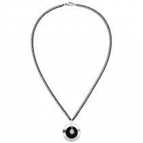 Kette 2-reihig mit Anhänger Edelstahl 8 Zirkonia und SWAROVSKI® ELEMENTS 45cm