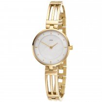 Damen Armbanduhr Quarz Analog Edelstahl vergoldet