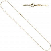 Figarokette 333 Gelbgold diamantiert 1,7mm 50cm