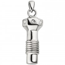 Anhänger Schraube Edelstahl mit 6 Kristallen