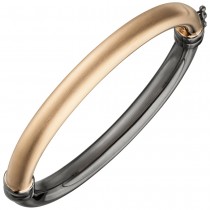Armreif Armband 925 Sterlingsilber bicolor vergoldet teil matt