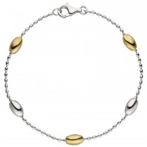 Armband 925er Sterling Silber bicolor vergoldet 19cm Silberarmband