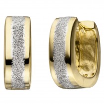 Creolen 925er Sterling Silber bicolor vergoldet Ohrringe