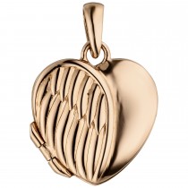 Medaillon Herz Flügel zum Öffnen für 1 Foto 925 Silber vergoldet