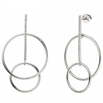 Ohrhänger 925er Sterling Silber 42 Zirkonia Ohrringe Ohrstecker