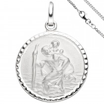 Anhänger Schutzpatron Christopherus 925 Sterlingsilber mit Kette 42cm