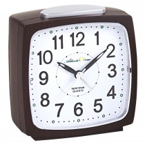 Wecker Quarz analog Holz-Optik nussbaum-farben