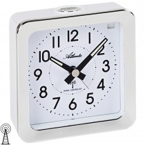 Wecker Funk Funkwecker silbern mit Licht Snooze