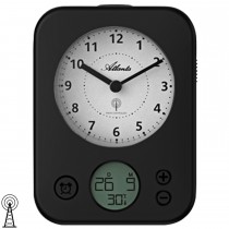 Wecker Funk Funkwecker schwarz mit Licht Snooze