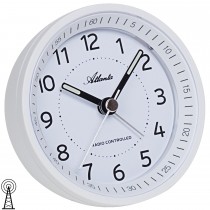 Wecker Funk Funkwecker weiß mit Licht Snooze